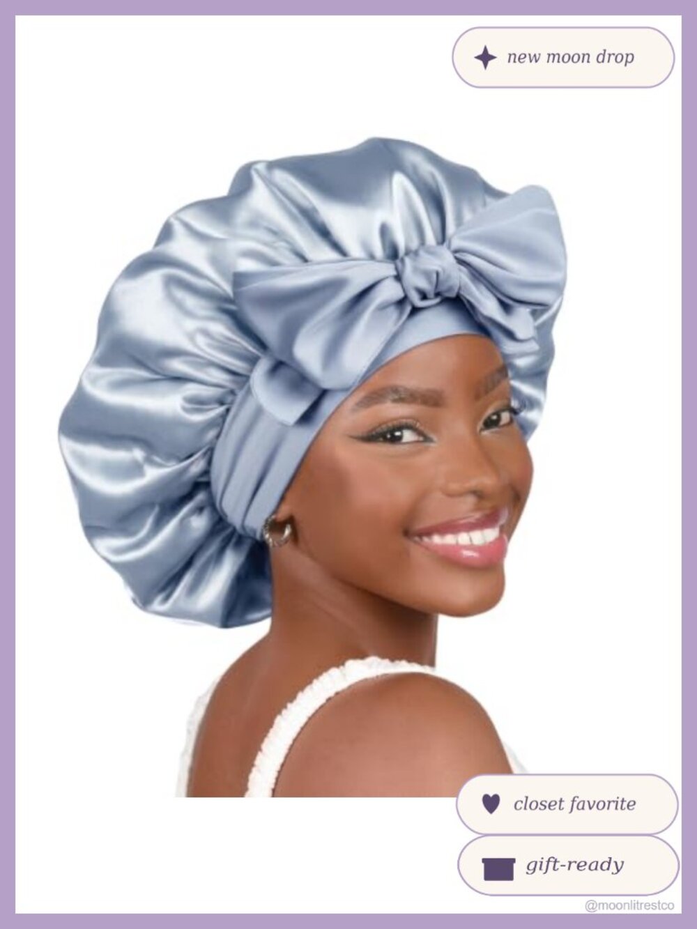 Adjustable Silk Satin Sleep Bonnet Double Layer Frizz Prevention Hair Wrap